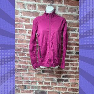Women’s Nike Dri-FIT Pink Zip Up Jacket Medium Athletic Nylon Stretch